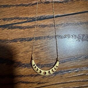 Gold Plated 925 Sterling Silver Crescent Moon Phase Necklace